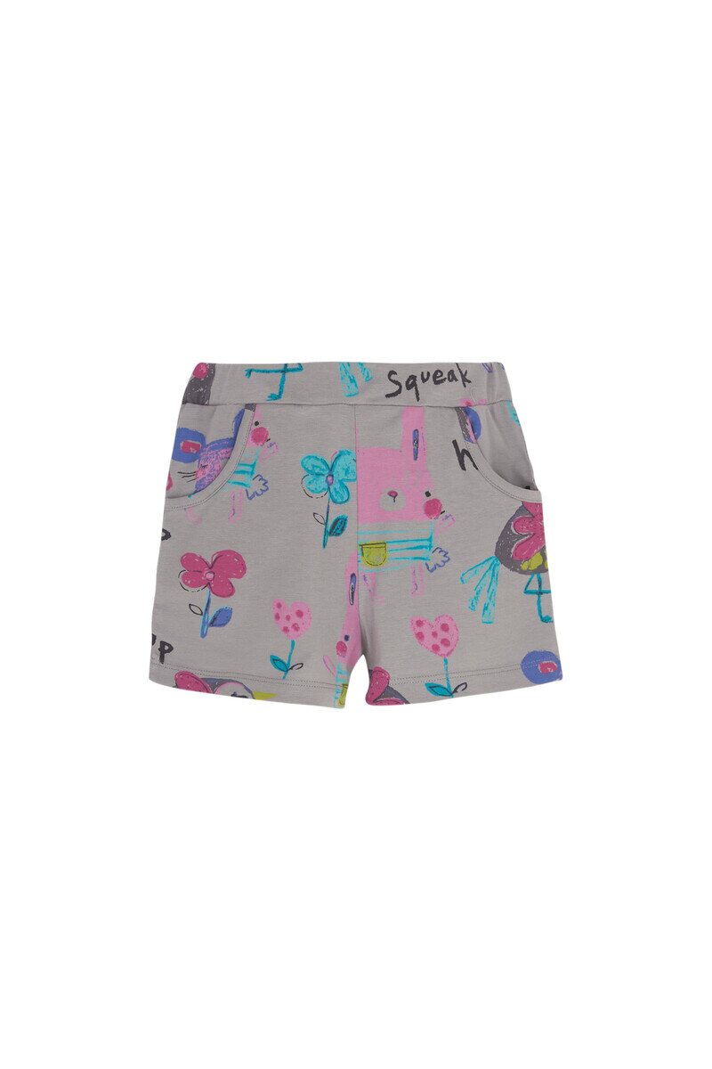 1-4 Years Old Chirping Animals Pattern Shorts - Thumbnail