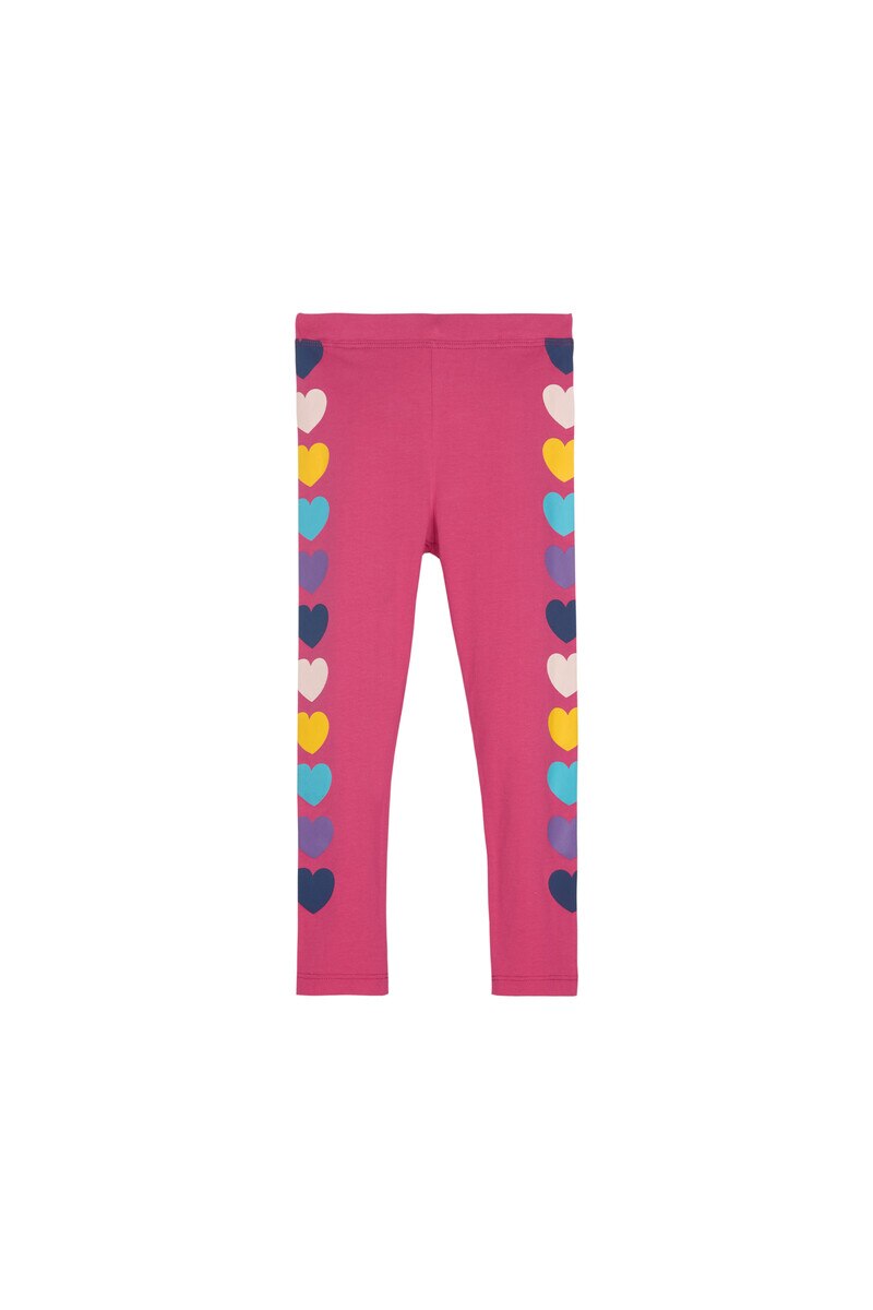 1-4 Years Old Colorful Side Stripe Heart 40/1 Lycra Long Legging - Thumbnail