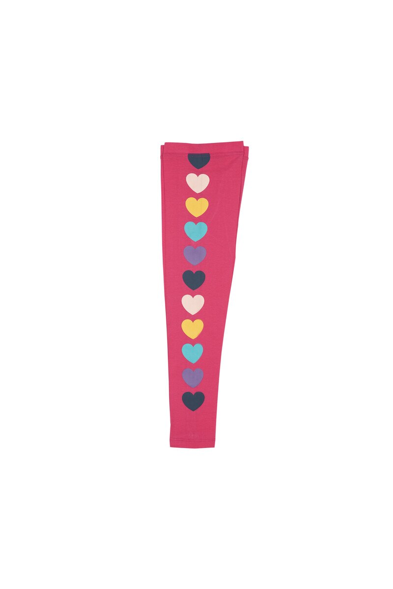 1-4 Years Old Colorful Side Stripe Heart 40/1 Lycra Long Legging - Thumbnail