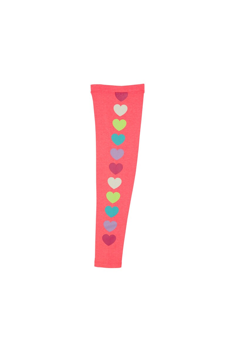 1-4 Years Old Colorful Side Stripe Heart 40/1 Lycra Long Legging - Thumbnail