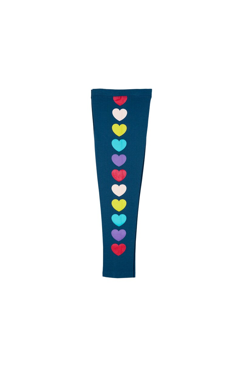 1-4 Years Old Colorful Side Stripe Heart 40/1 Lycra Long Legging - Thumbnail