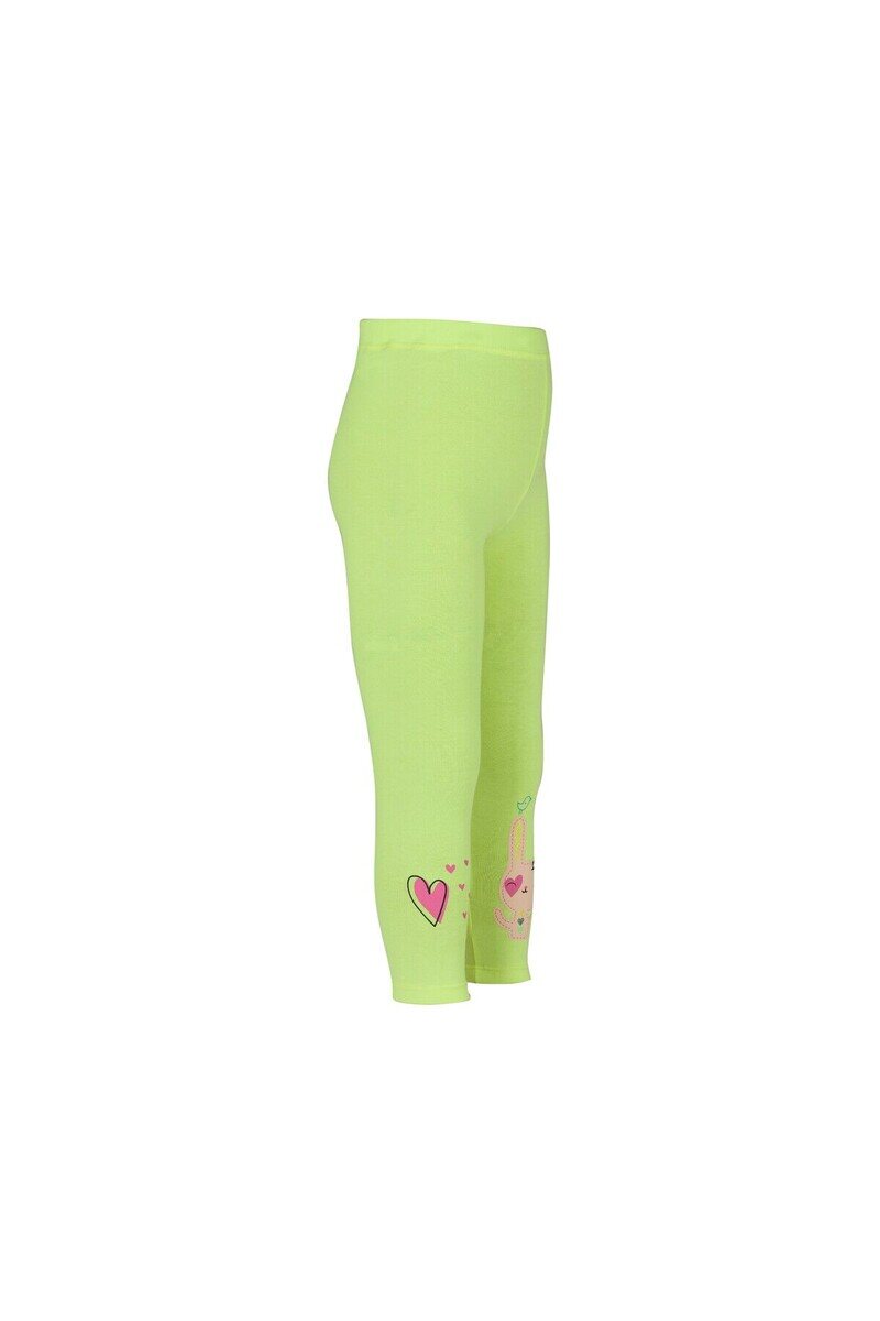 1-4 Years Old Heart And Rabbit Printed Legging - Thumbnail