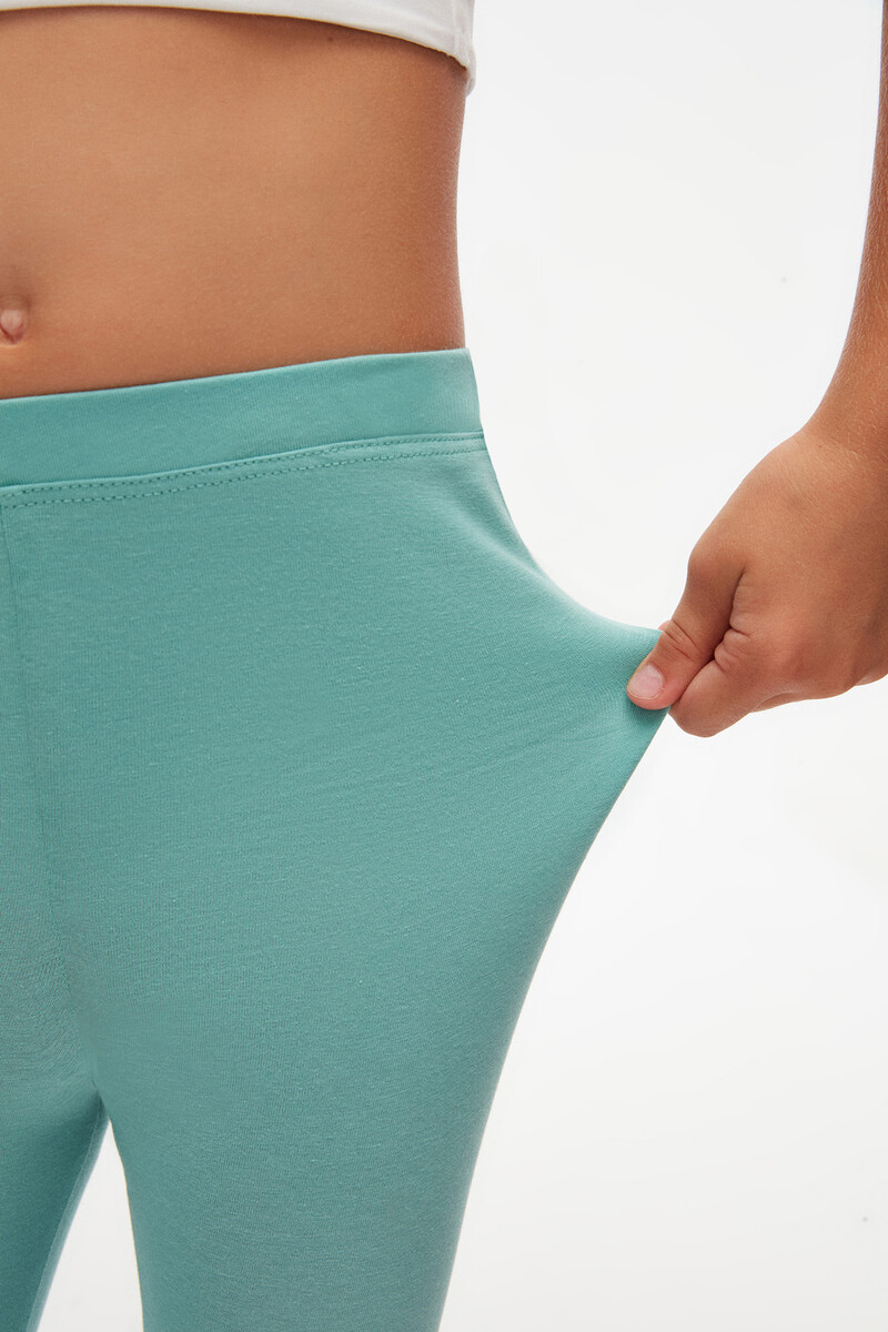 13-16 Years Old Plain Long Legging - Thumbnail