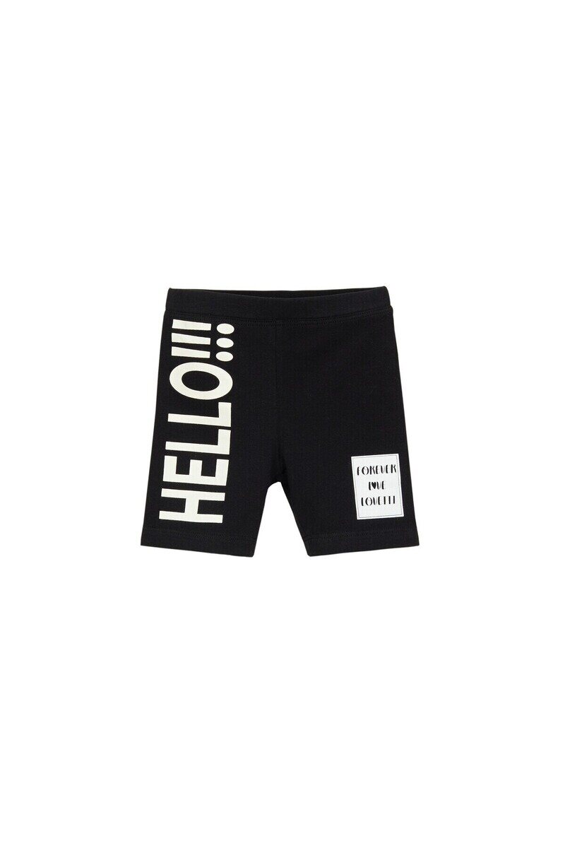 3-6 Years Old Hello Printed Shorts - Thumbnail