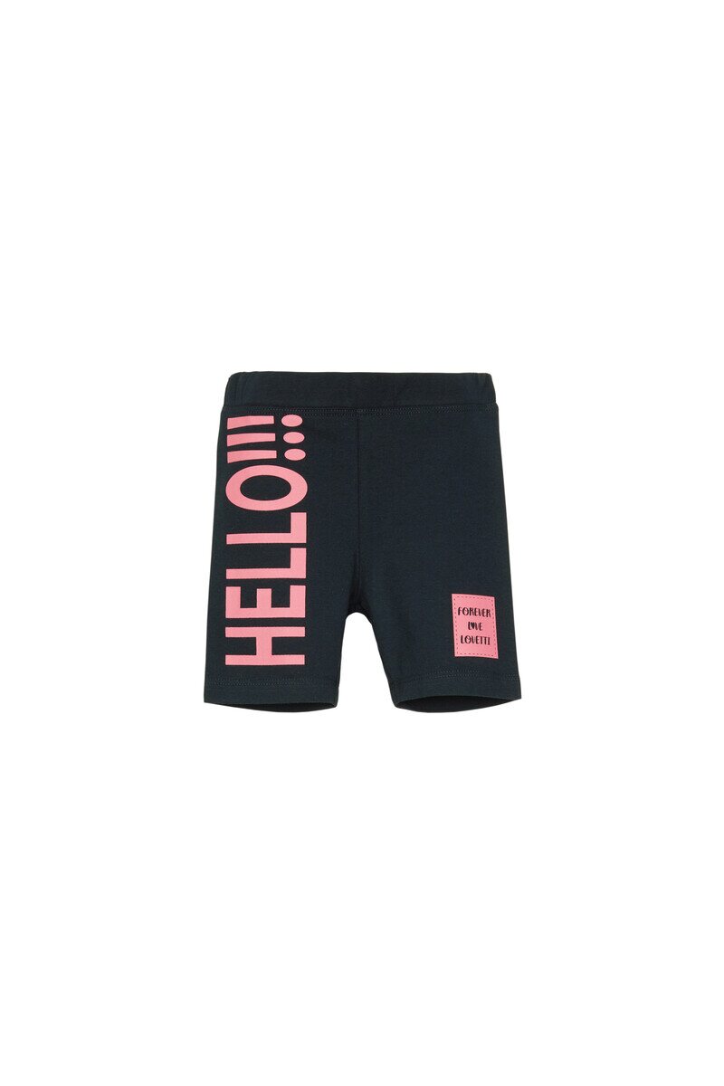 3-6 Years Old Hello Printed Shorts - Thumbnail