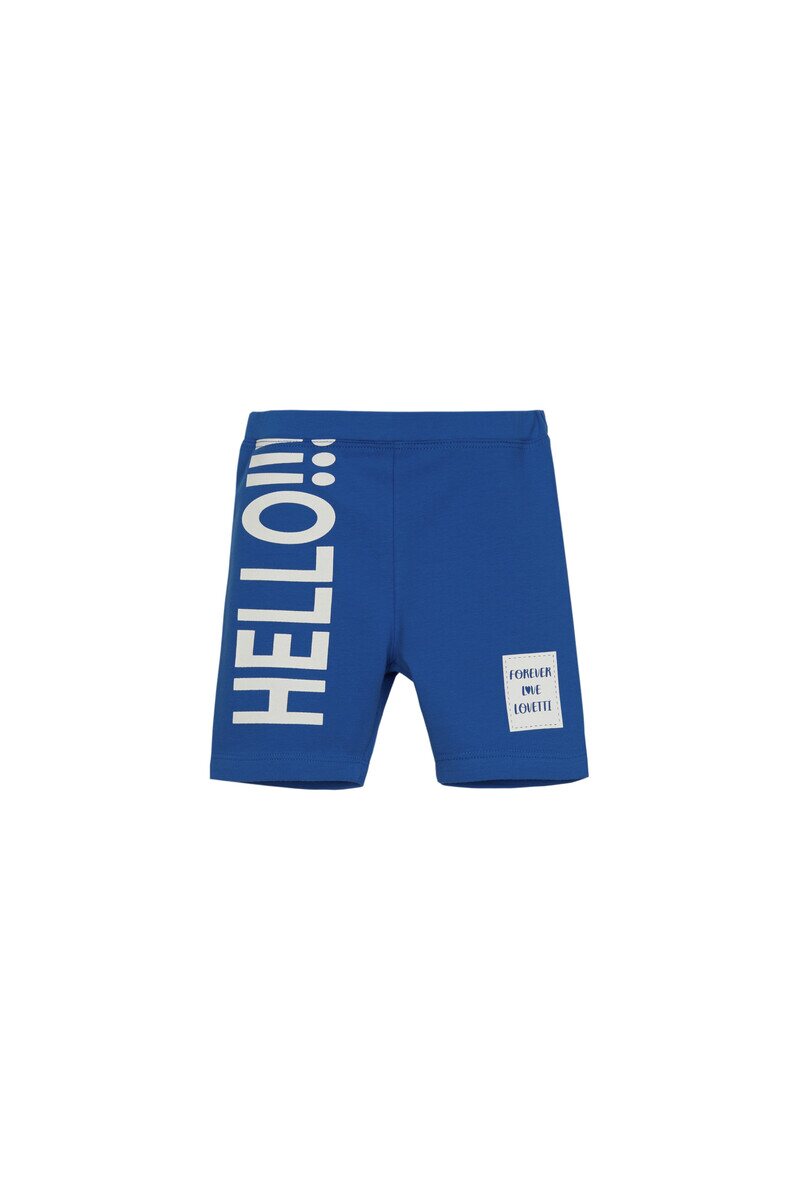 3-6 Years Old Hello Printed Shorts - Thumbnail