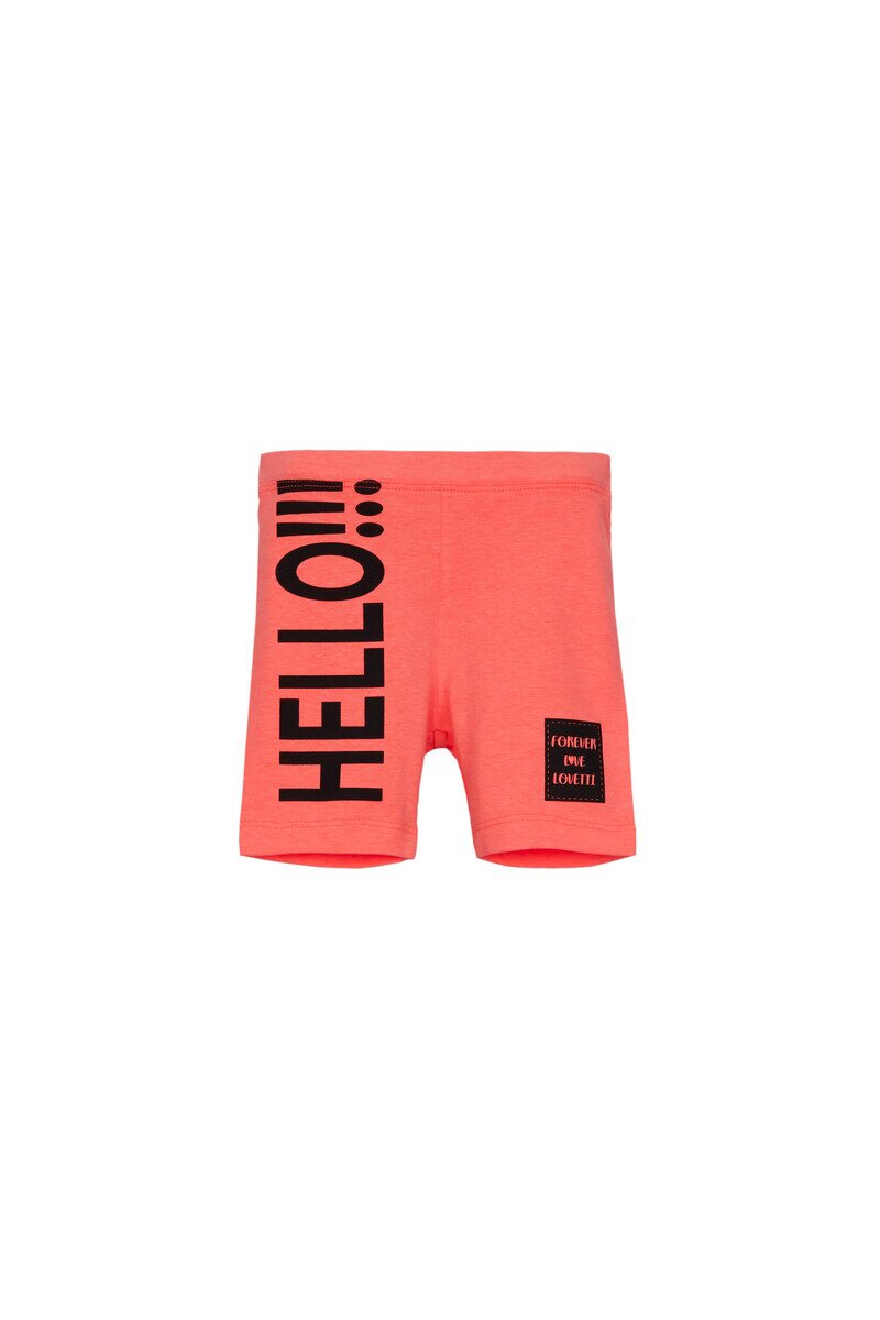 3-6 Years Old Hello Printed Shorts - Thumbnail