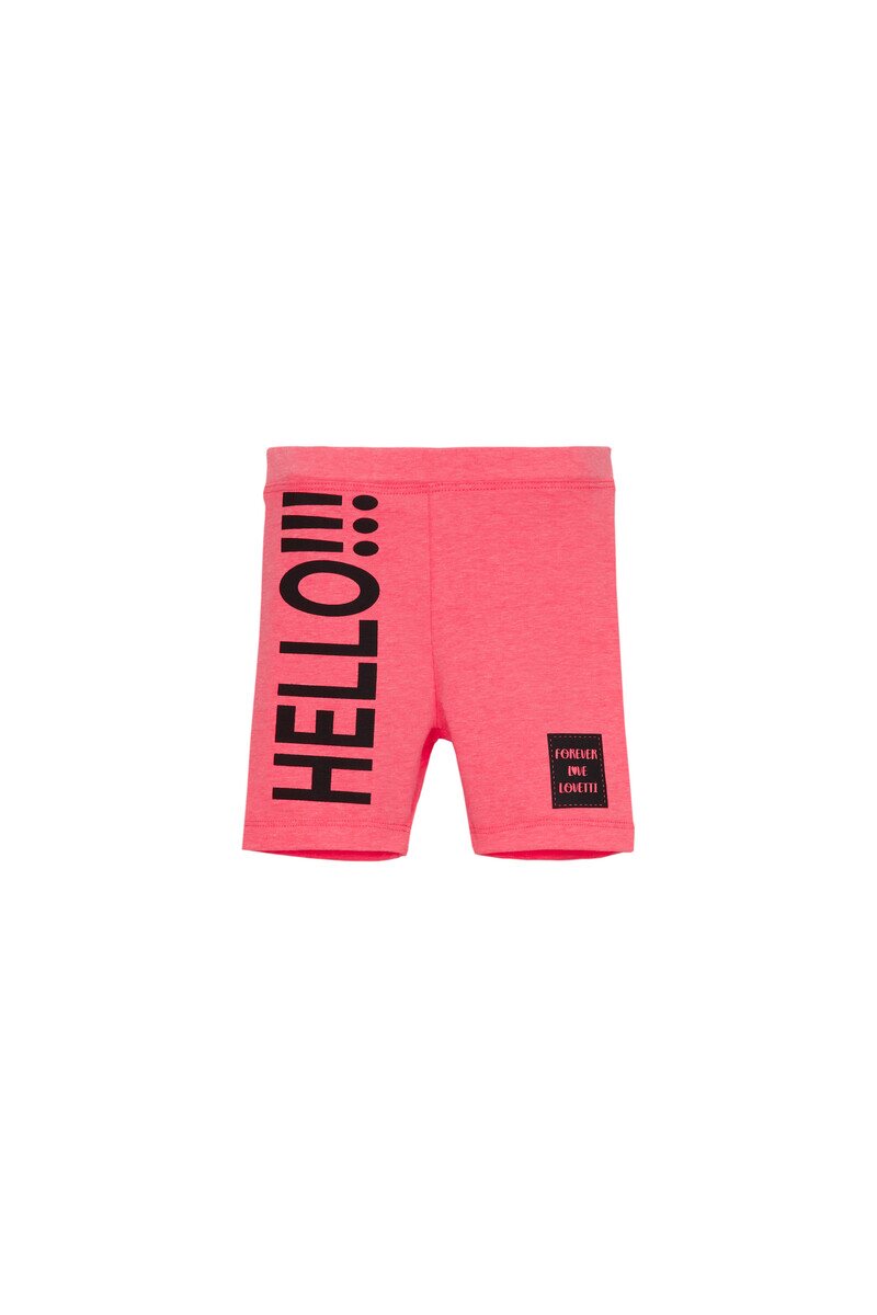 3-6 Years Old Hello Printed Shorts - Thumbnail