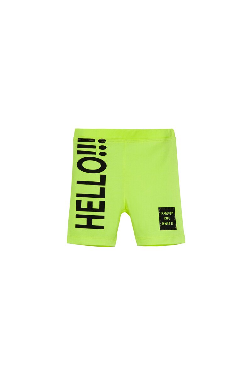 3-6 Years Old Hello Printed Shorts - Thumbnail