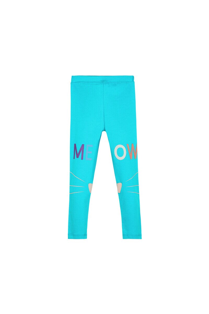 3-6 Years Old Meow Face Parinted Legging - Thumbnail