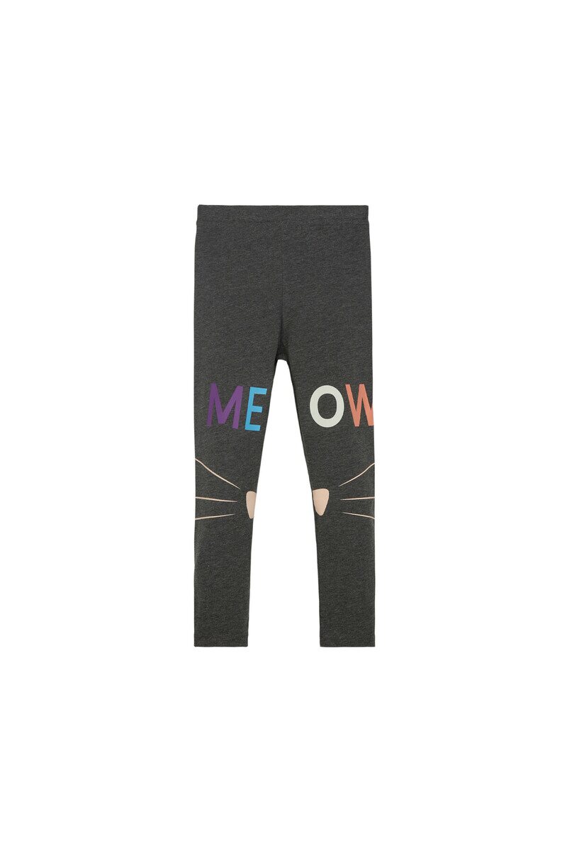 3-6 Years Old Meow Face Parinted Legging - Thumbnail