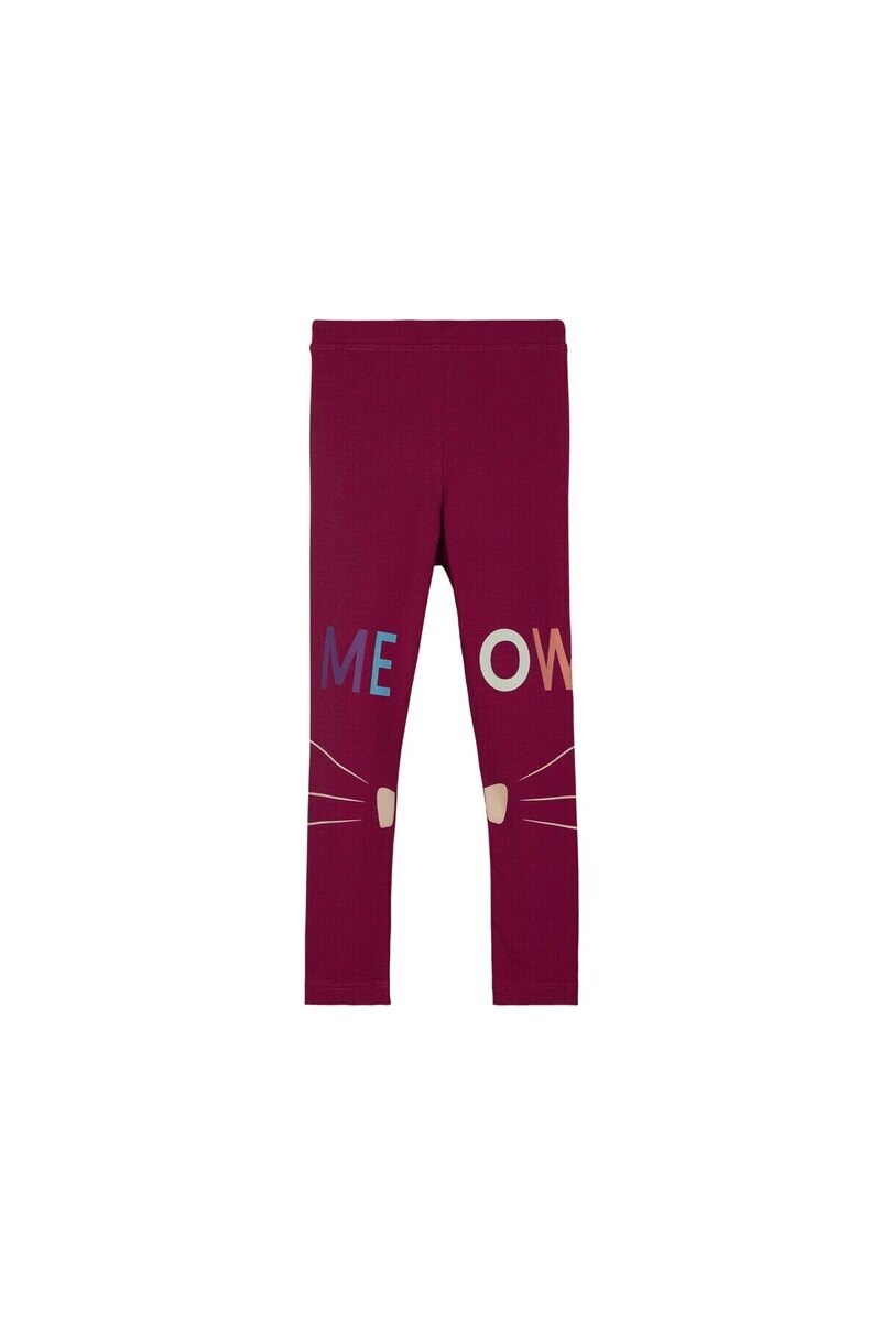 3-6 Years Old Meow Face Parinted Legging - Thumbnail