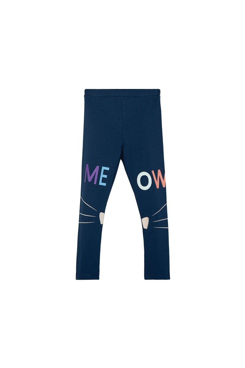 3-6 Years Old Meow Face Parinted Legging - Thumbnail