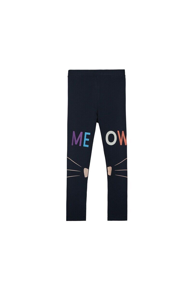 3-6 Years Old Meow Face Parinted Legging - Thumbnail