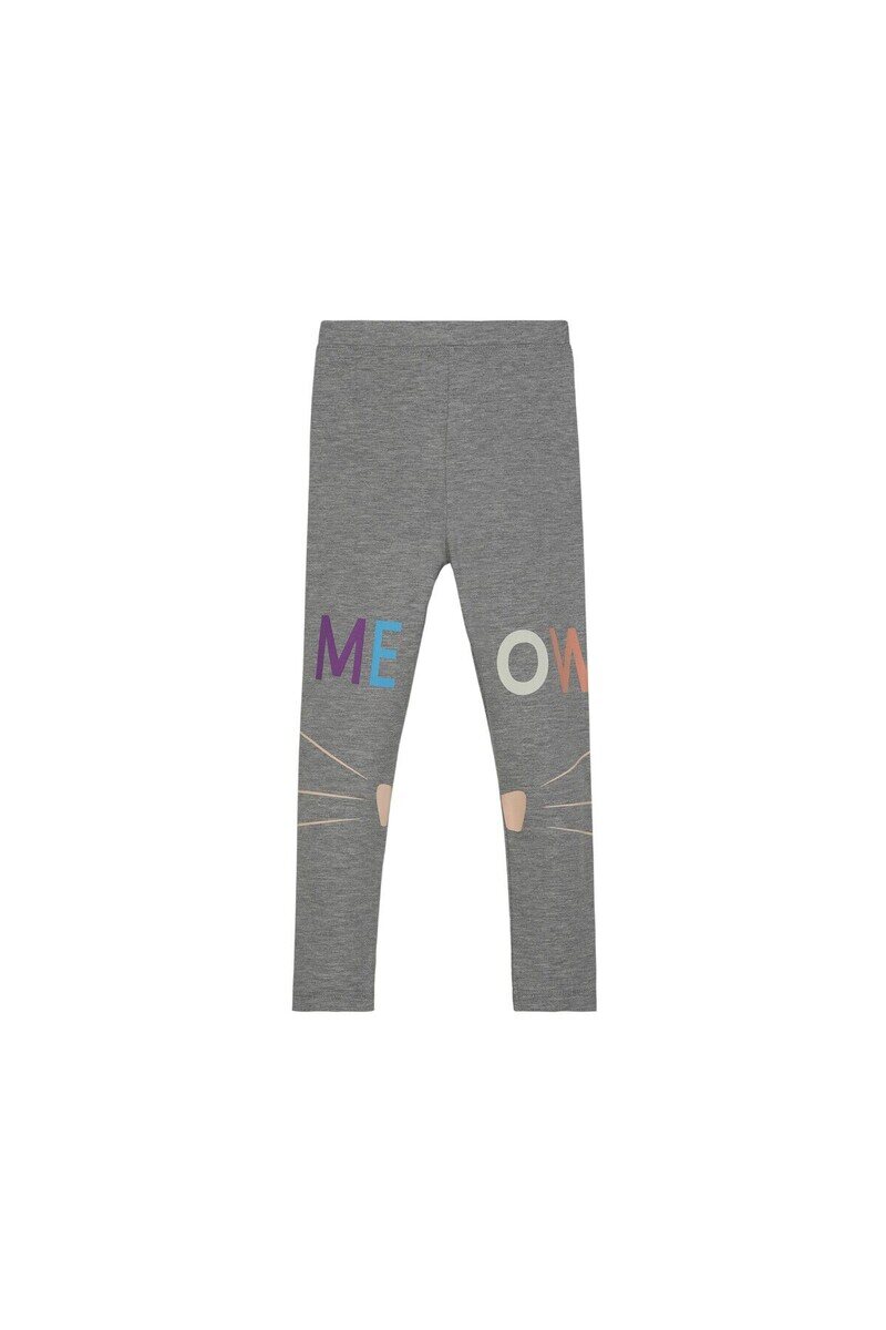 3-6 Years Old Meow Face Parinted Legging - Thumbnail