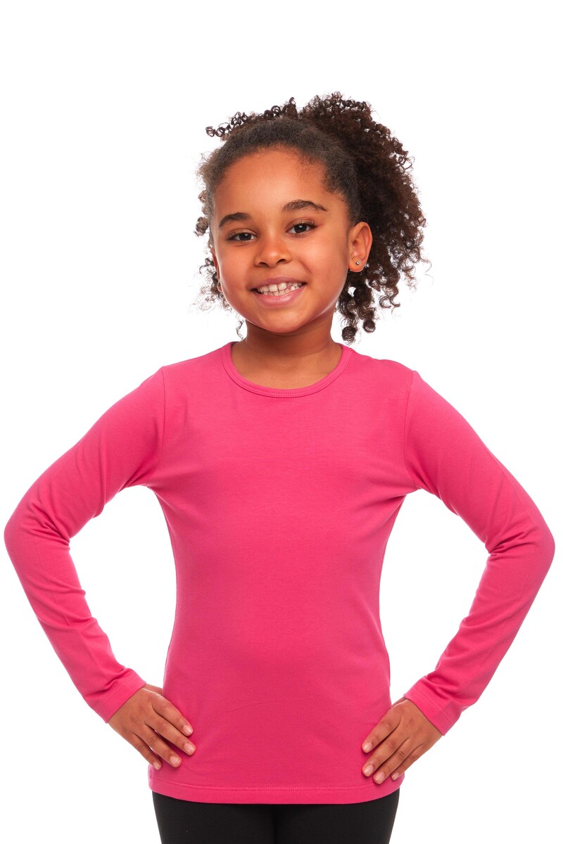 5-8 Ans T-shirt à Manches Longues En Lycra - Thumbnail