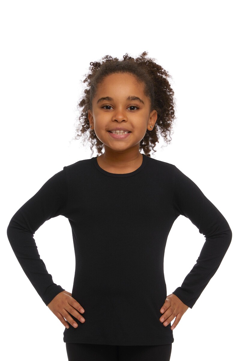 5-8 Ans T-shirt à Manches Longues En Lycra - Thumbnail