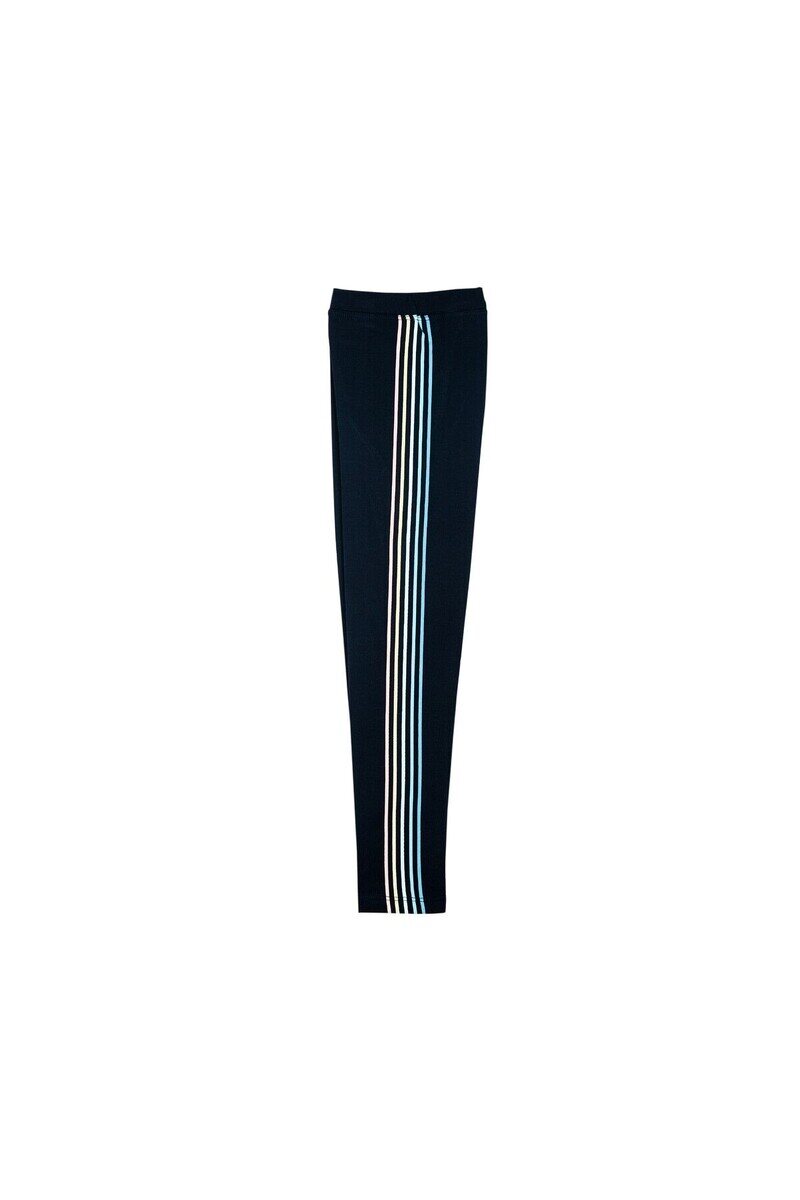 5-8 Years Old Colored Side Stripe Lines Printed Jersey Legging - Thumbnail