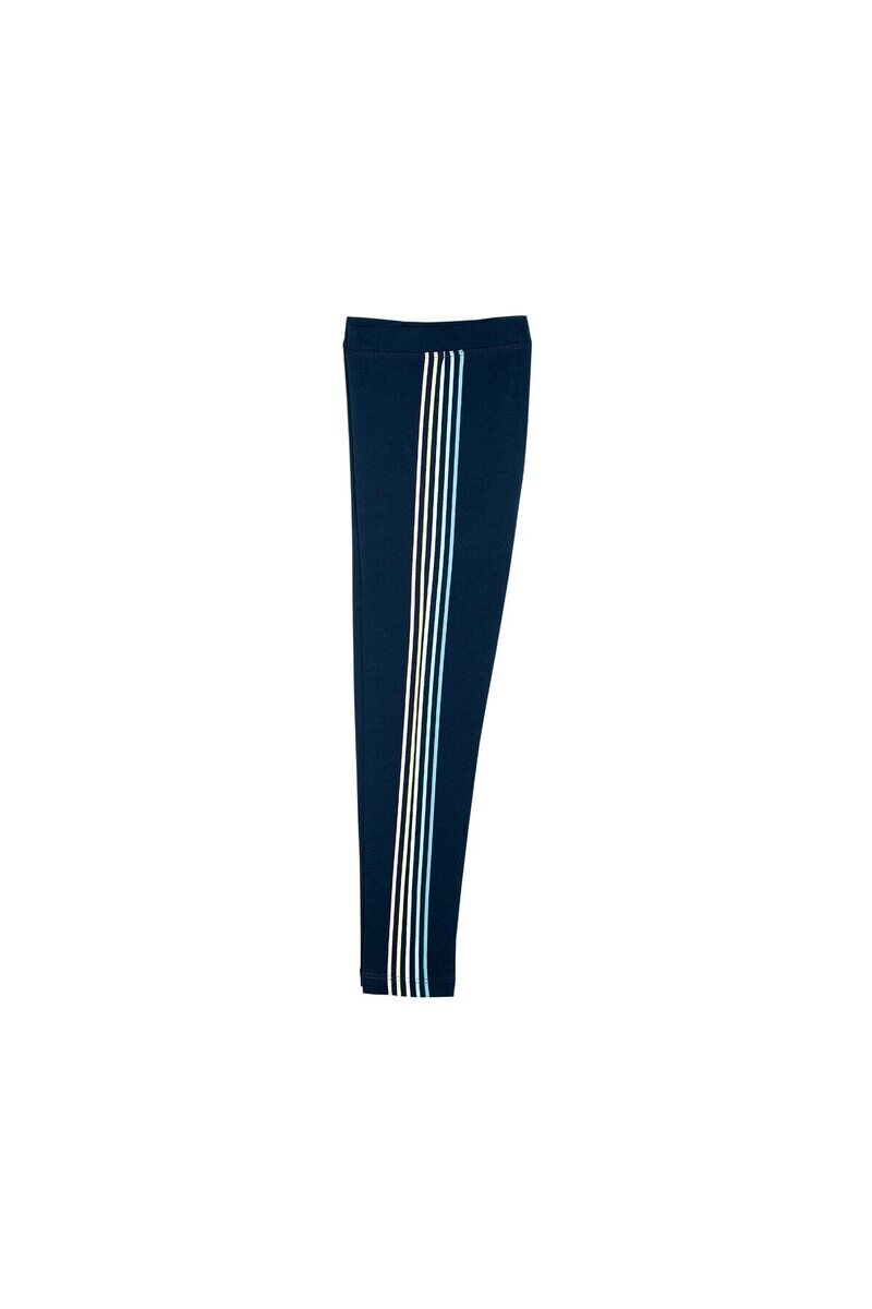 5-8 Years Old Colored Side Stripe Lines Printed Jersey Legging - Thumbnail