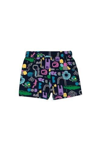 5-8 Years Old Cutouts Animal Pattern Shorts - Thumbnail