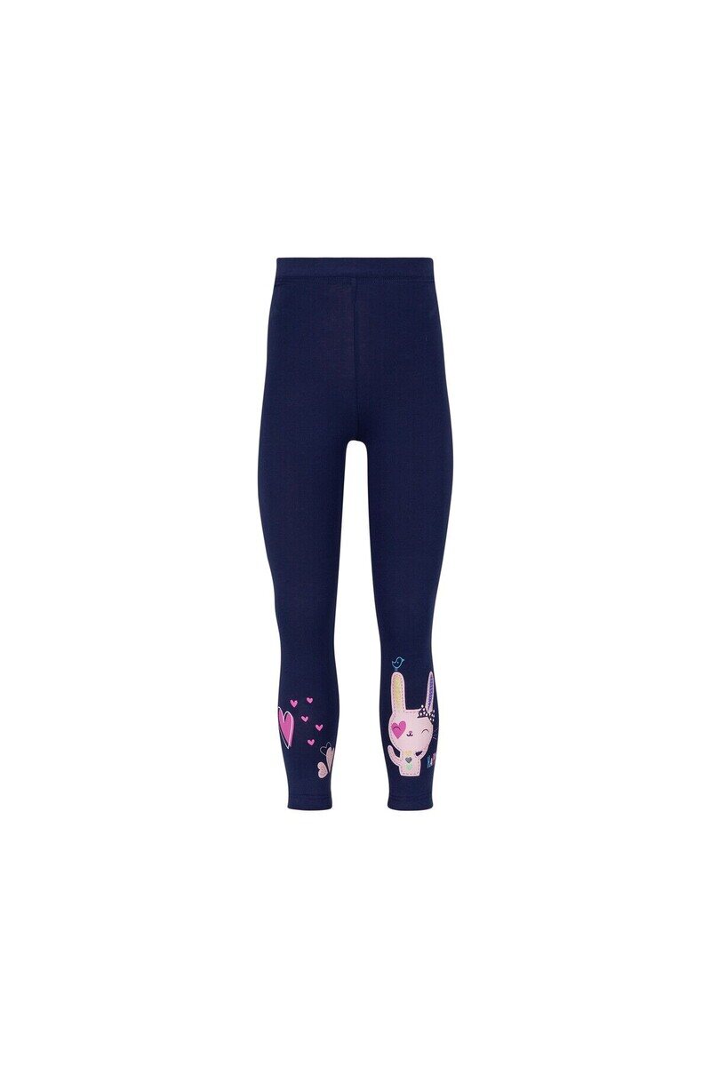 5-8 Years Old Heart And Rabbit Printed Legging - Thumbnail