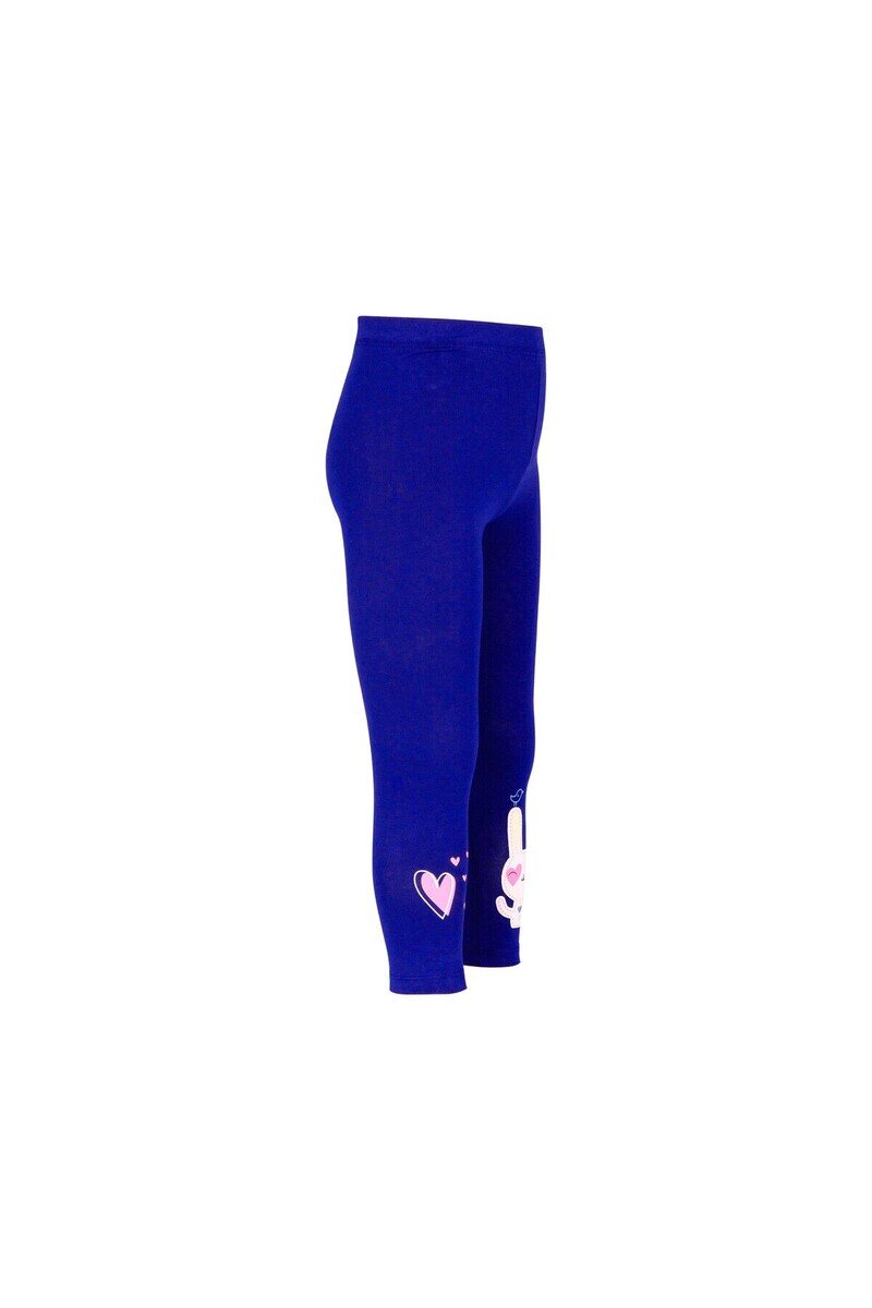 5-8 Years Old Heart And Rabbit Printed Legging - Thumbnail