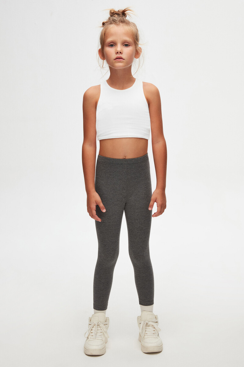 5-8 Years Old Plain Long Legging - Thumbnail