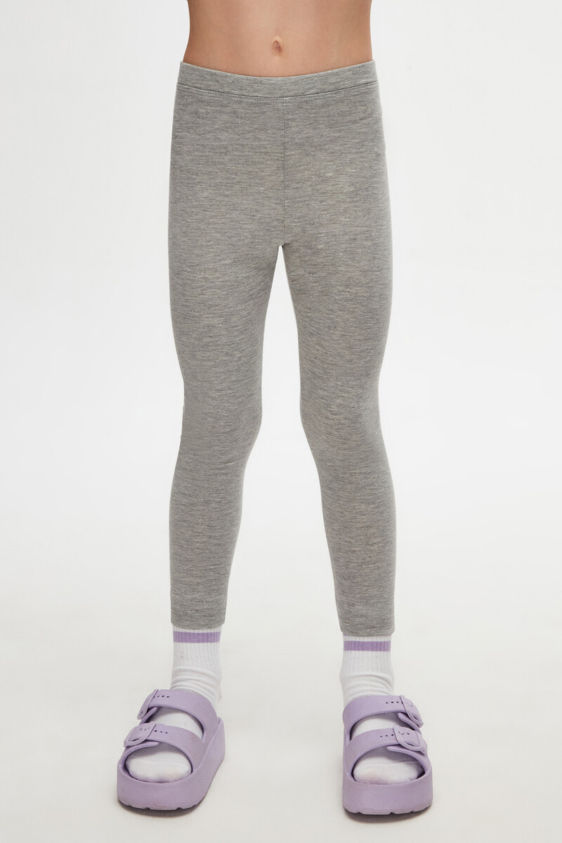 5-8 Years Old Plain Long Legging - Thumbnail