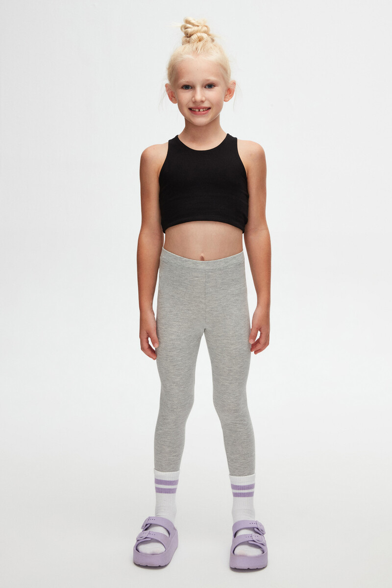 5-8 Years Old Plain Long Legging - Thumbnail