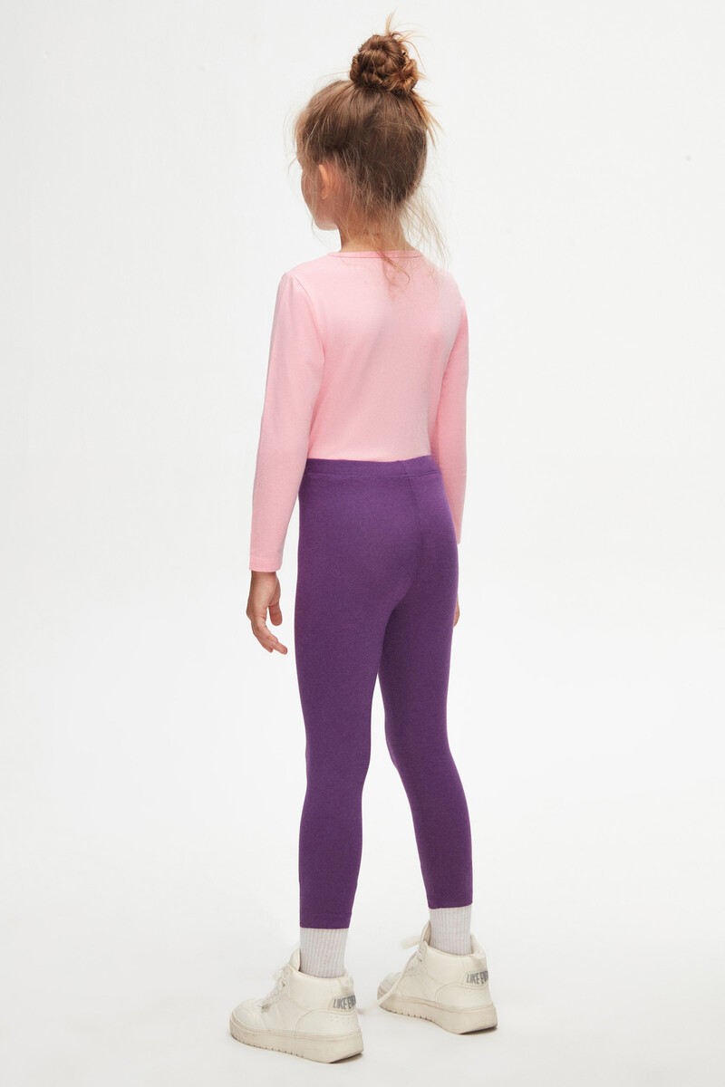 5-8 Years Old Plain Long Legging - Thumbnail