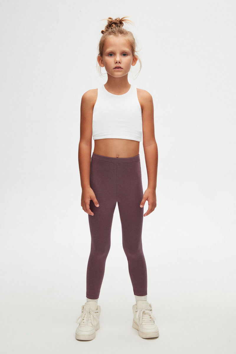 5-8 Years Old Plain Long Legging - Thumbnail