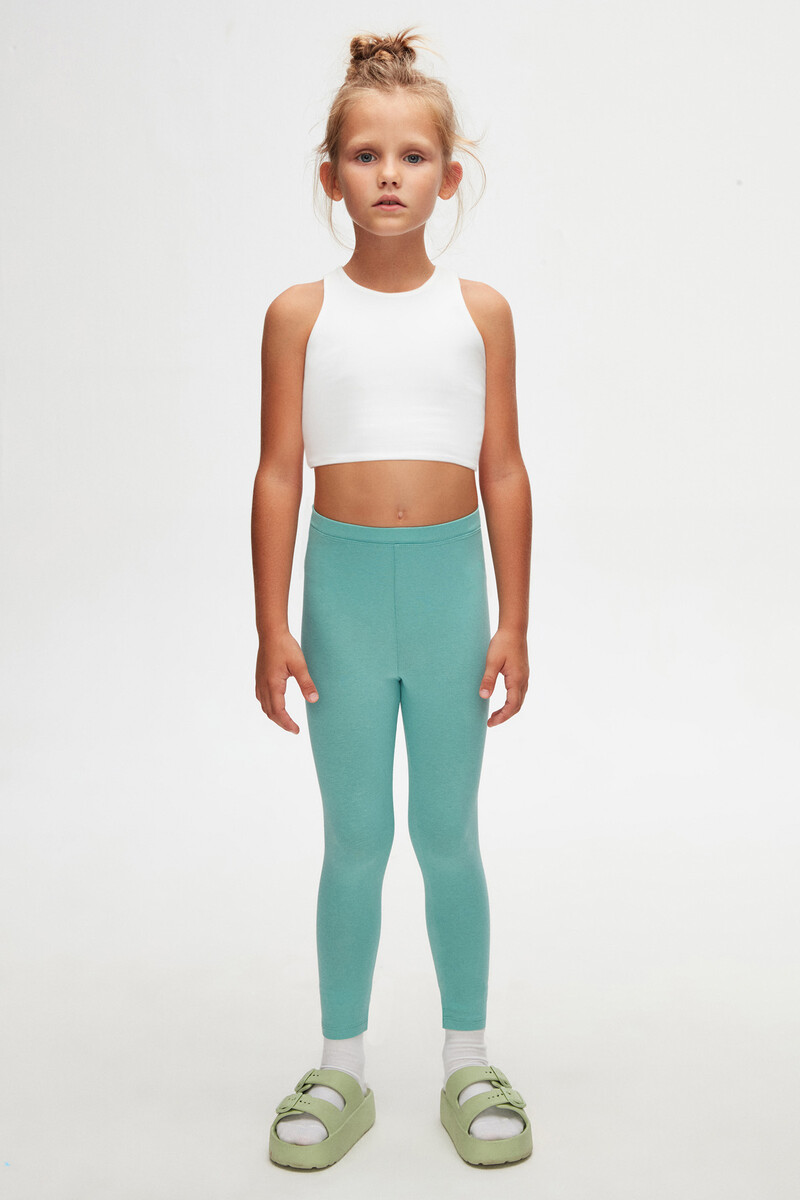 5-8 Years Old Plain Long Legging - Thumbnail