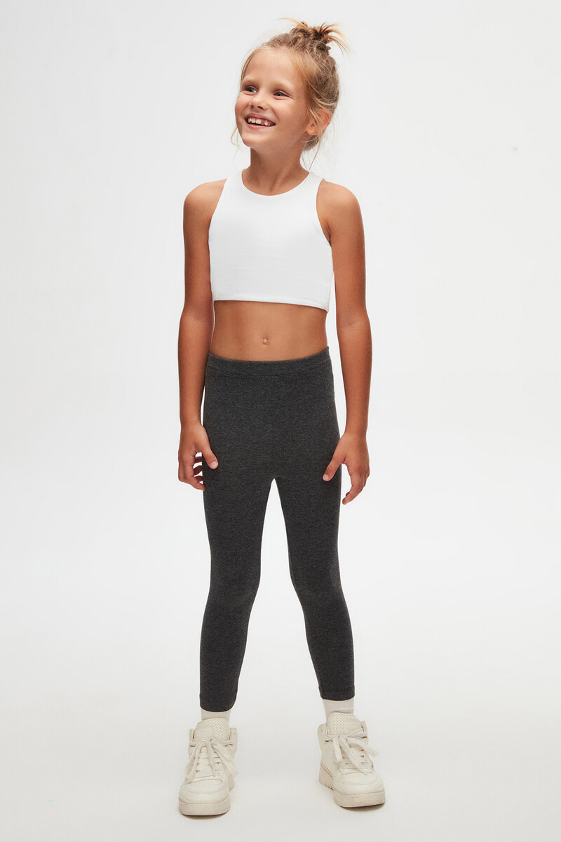 5-8 Years Old Plain Long Legging - Thumbnail