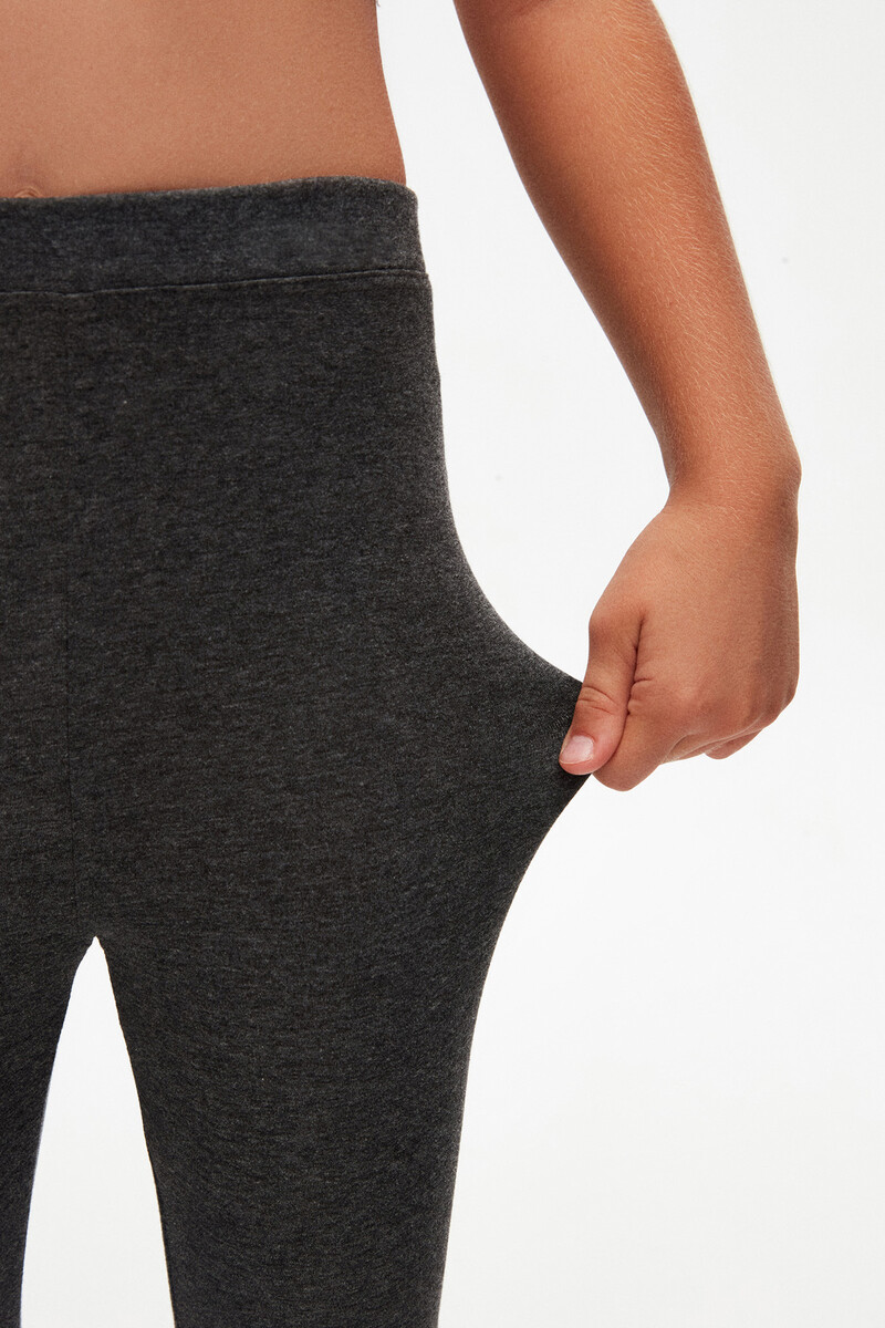 5-8 Years Old Plain Long Legging - Thumbnail
