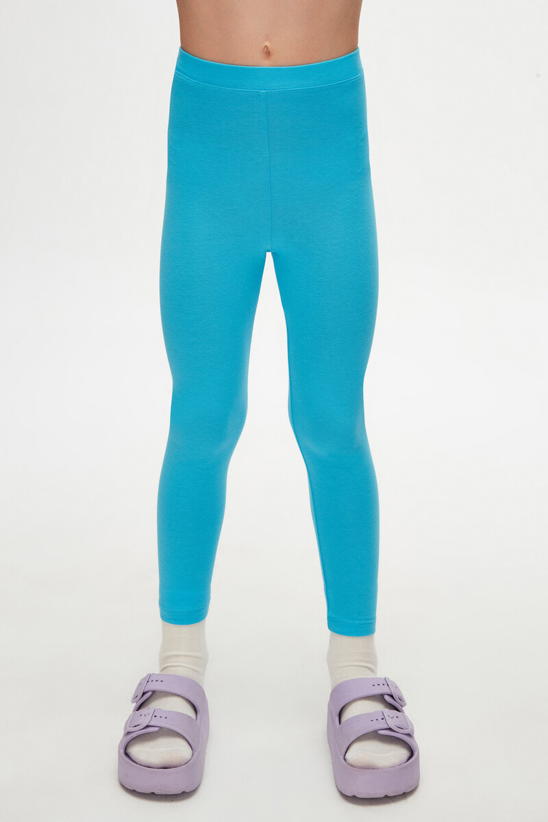 5-8 Years Old Plain Long Legging - Thumbnail