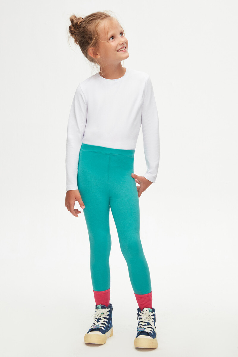 5-8 Years Old Plain Long Legging - Thumbnail