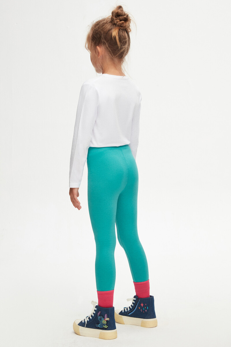 5-8 Years Old Plain Long Legging - Thumbnail
