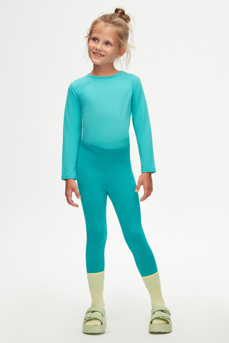 5-8 Years Old Plain Long Legging - Thumbnail