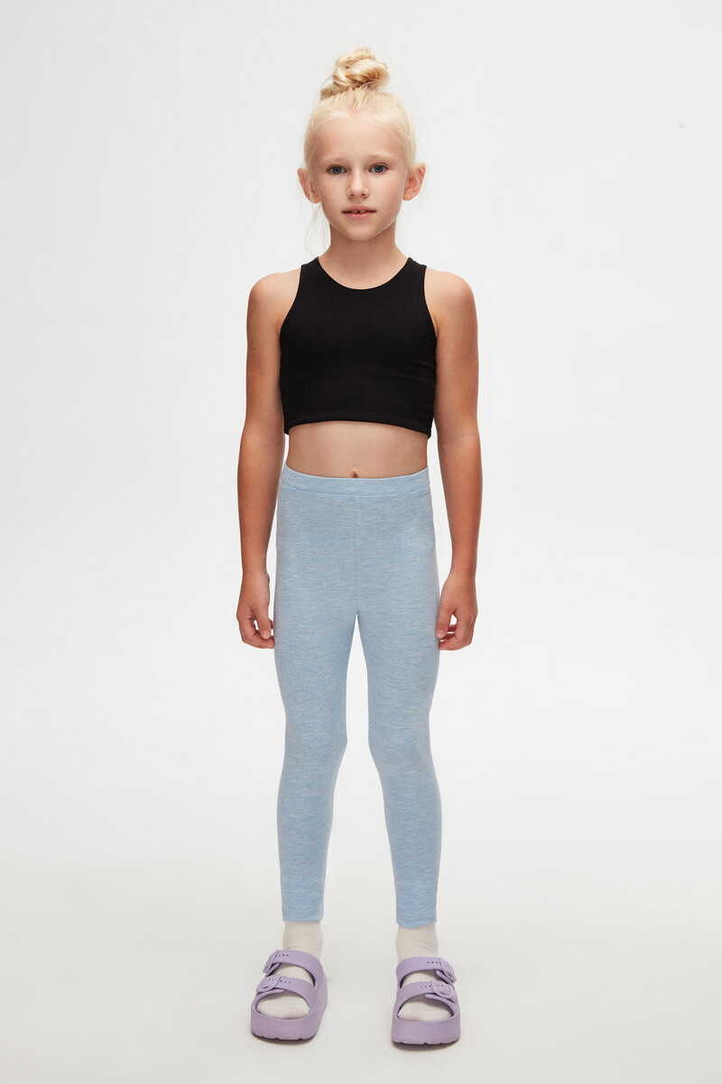 5-8 Years Old Plain Long Legging - Thumbnail