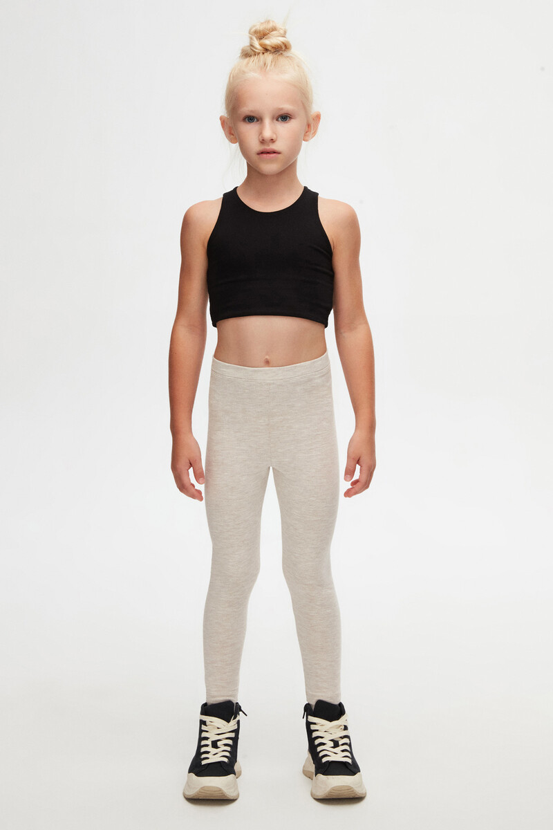 5-8 Years Old Plain Long Legging - Thumbnail