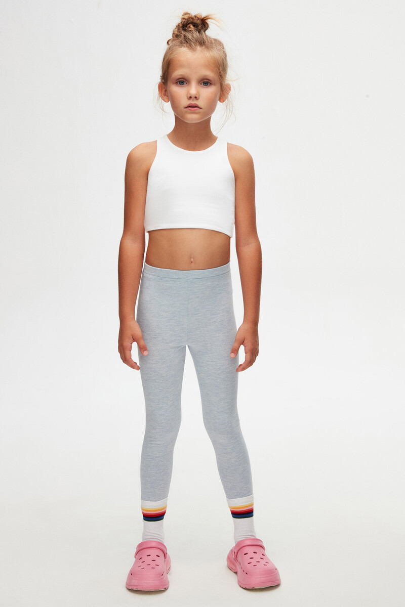 5-8 Years Old Plain Long Legging - Thumbnail