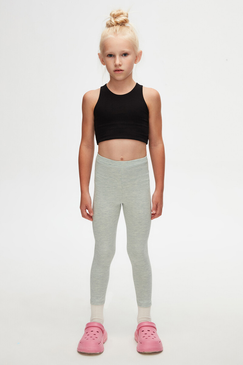 5-8 Years Old Plain Long Legging - Thumbnail