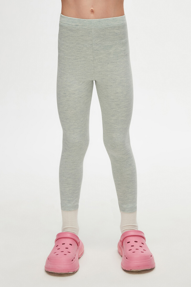 5-8 Years Old Plain Long Legging - Thumbnail