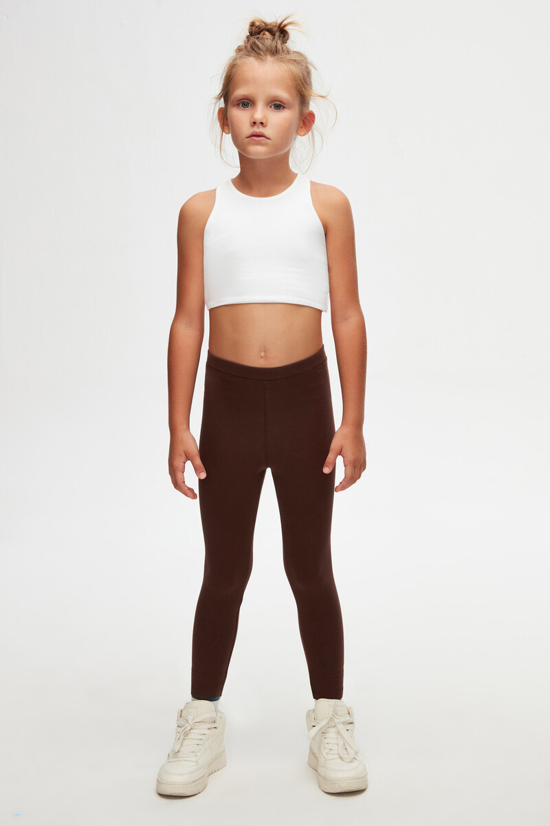5-8 Years Old Plain Long Legging - Thumbnail