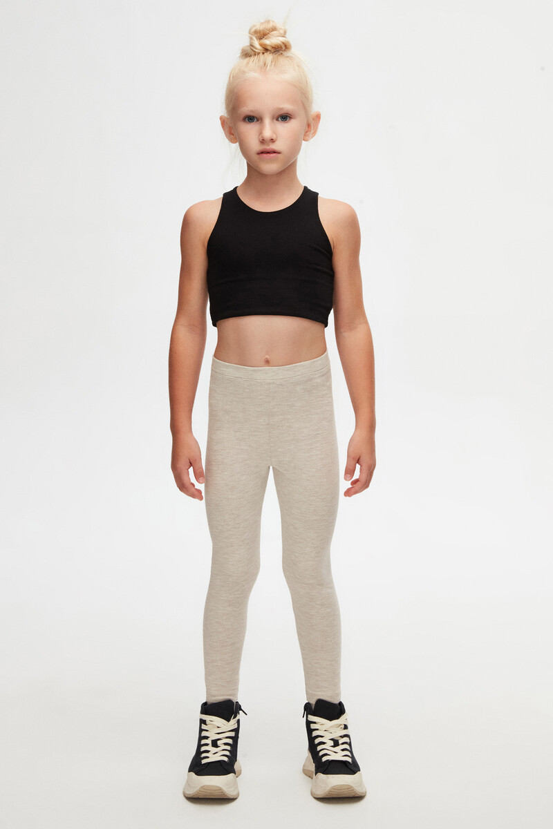 5-8 Years Old Plain Long Legging - Thumbnail
