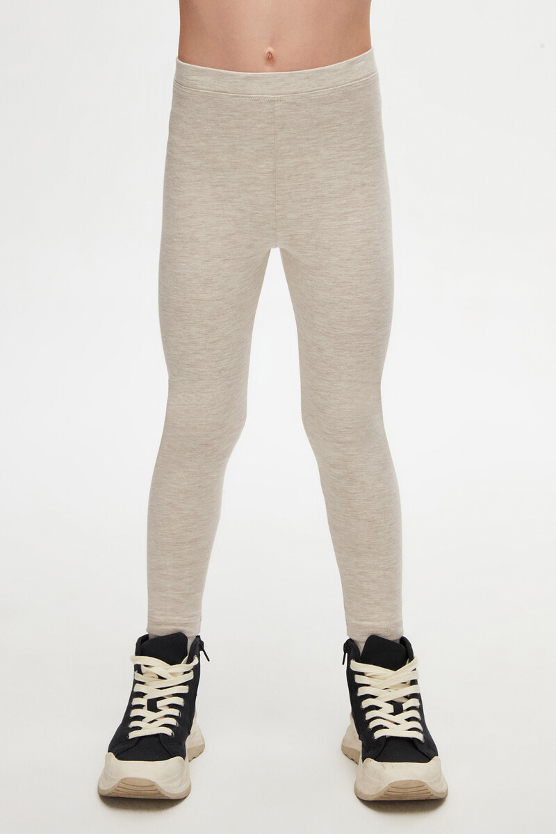 5-8 Years Old Plain Long Legging - Thumbnail