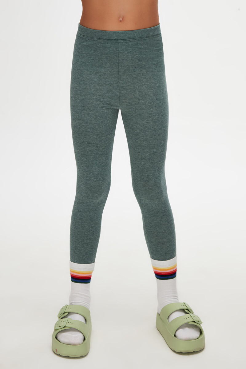 5-8 Years Old Plain Long Legging - Thumbnail