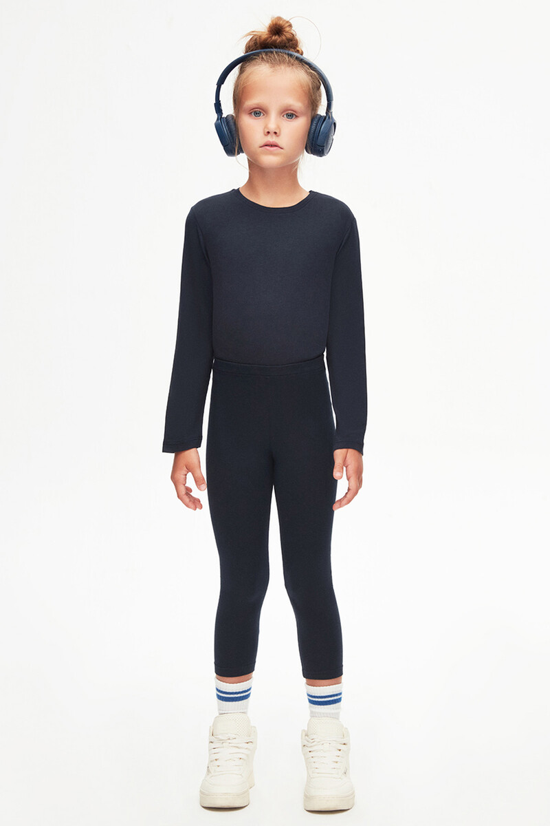 5-8 Years Old Plain Long Legging - Thumbnail