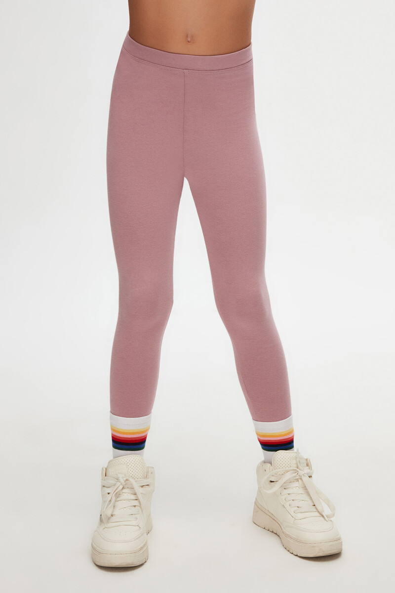 5-8 Years Old Plain Long Legging - Thumbnail
