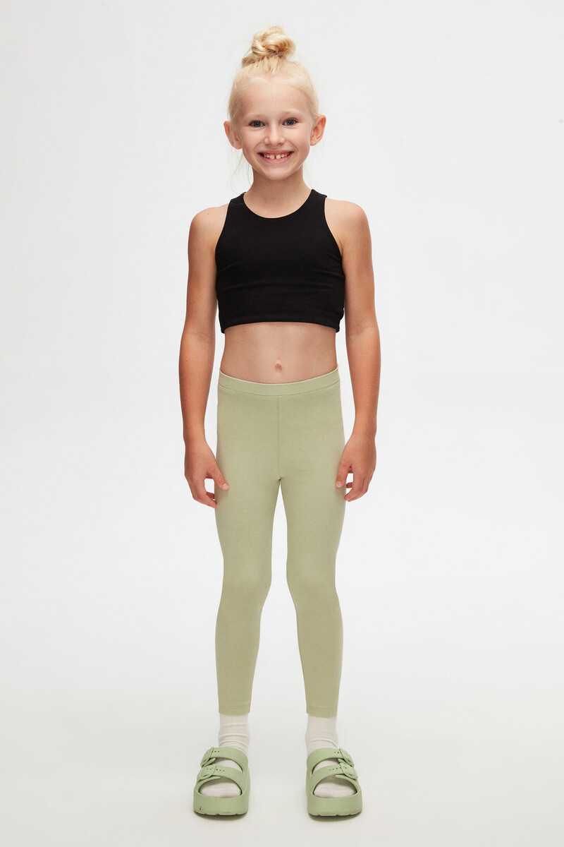5-8 Years Old Plain Long Legging - Thumbnail